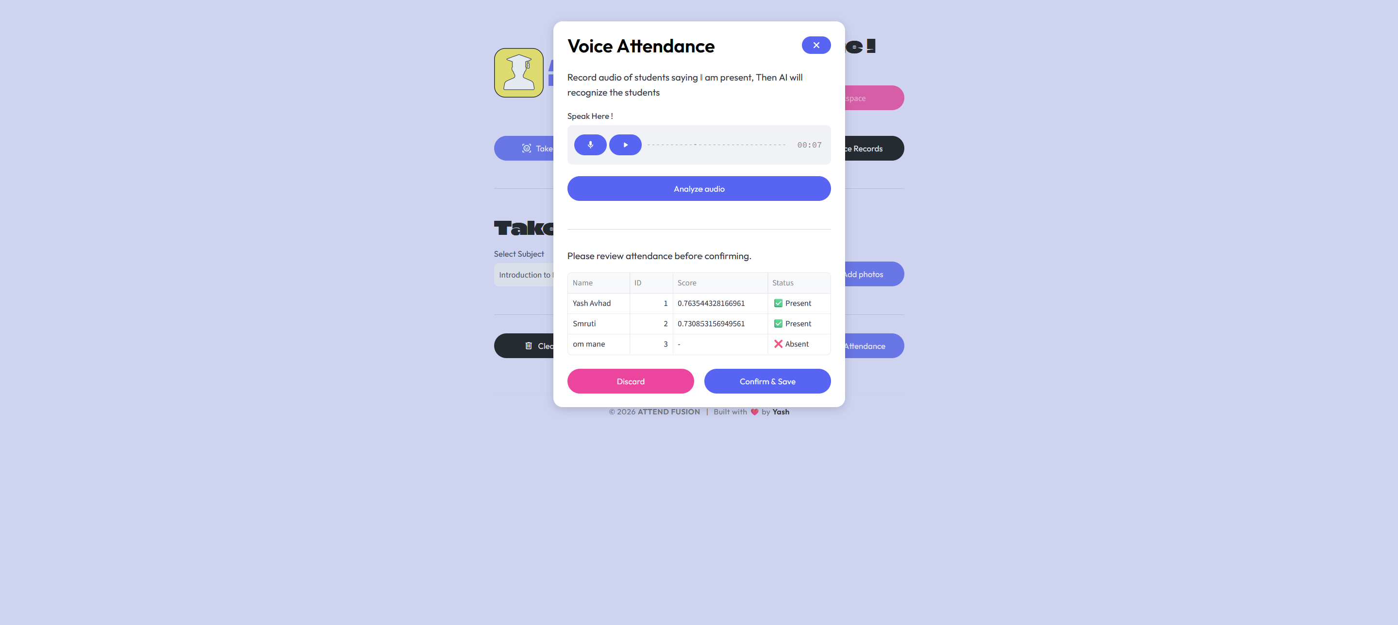 Voice Signature Verification
